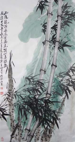 向士平《竹子》68×136